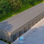 Estructura secundaria lista para recibir cerramientos en la construccion de galpones industriales logísticos