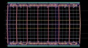 3D CAD top plan view of a prefabricated steel workshop showing roof bracing and grid layout.