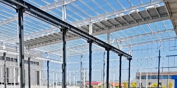 Prefabricated steel portal frame rafters and purlins in warehouse structural design Melbourne project